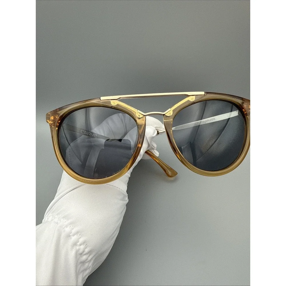 Carve AMALFI Authentic Polarized Sunglasses 3400 Brown Round Tortoise/Metal -HOT